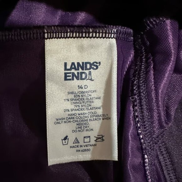Lands' End Floral Women's Tankini Top - Purple and Pink - Picture 3 of 3
